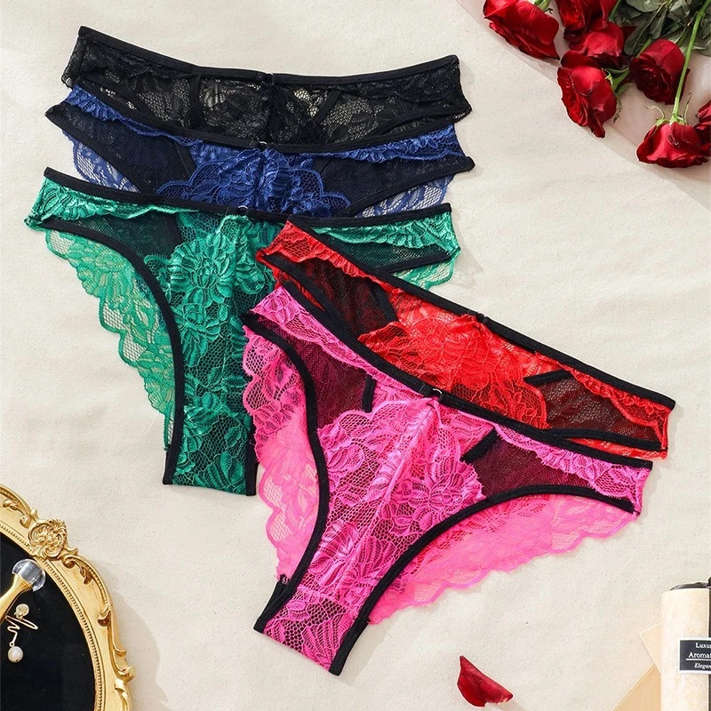 5 Pack/Lot Sexy Womens See Through Sheer Lace Panties Underwear Lingeries :)-D
