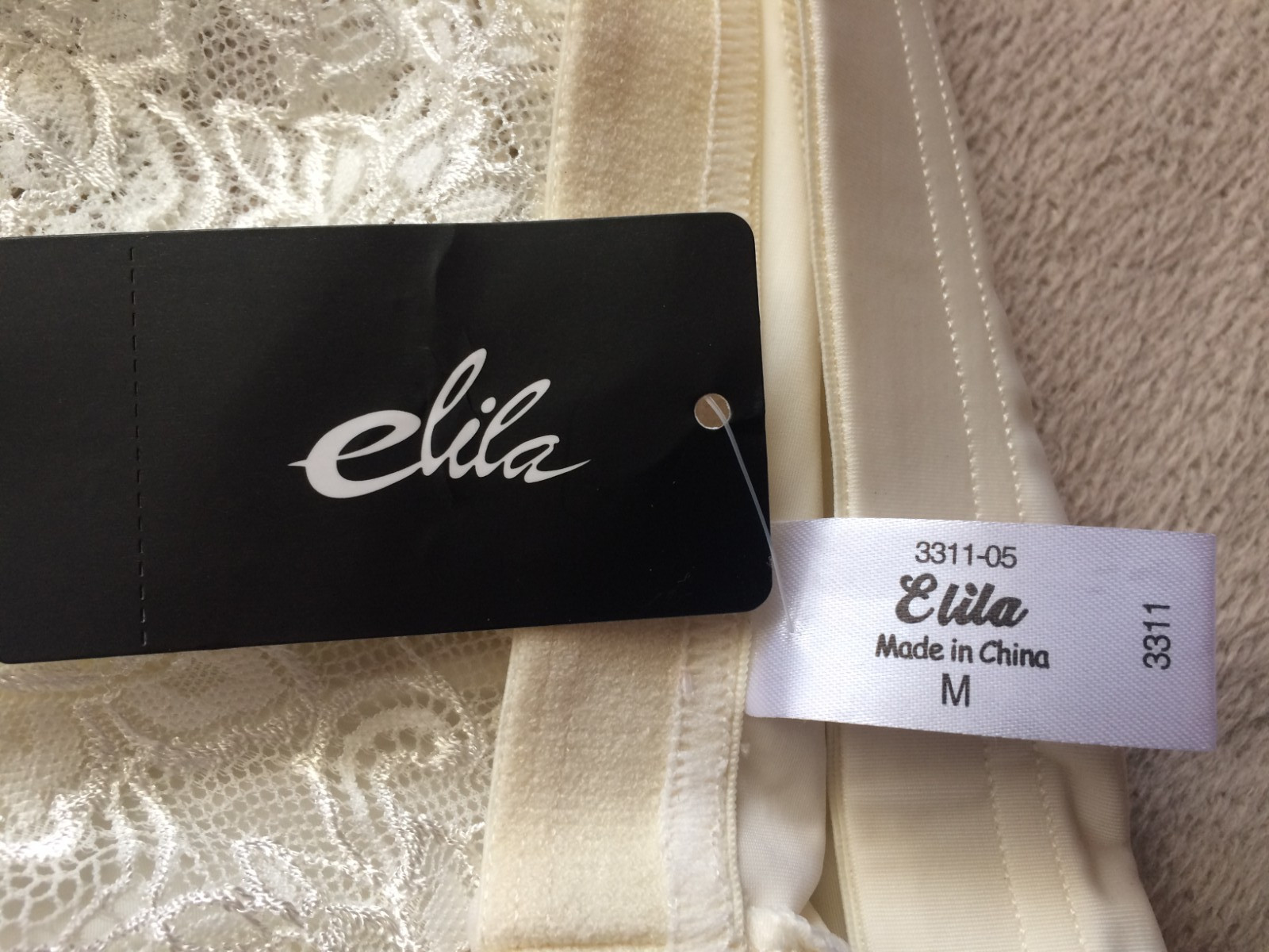 ELILA size M WHITE CHEEKY PANTY STYLE 3311 NWT