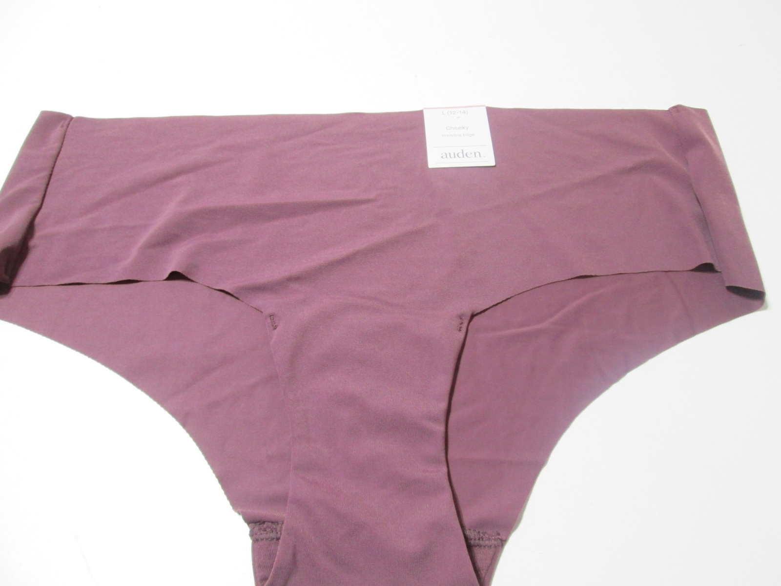 NWT Auden Womens Size L Panty Burgundy Mist Cheeky Invisible Edge Lingerie