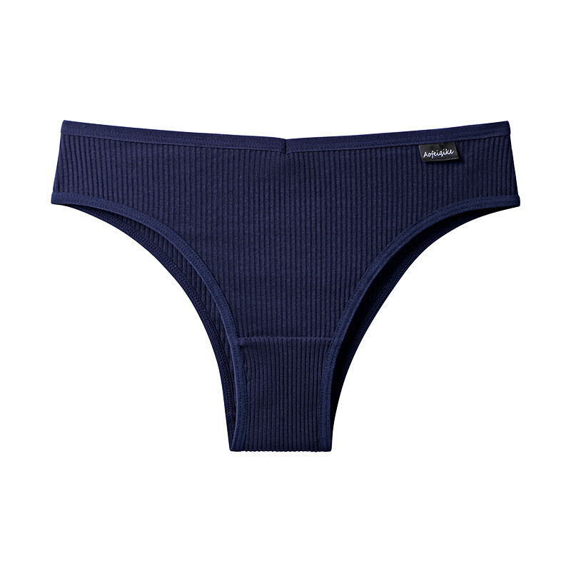 Sexy Women Cotton Lingerie Solid Color Thongs Low-Rise Underpant Bikini Briefs
