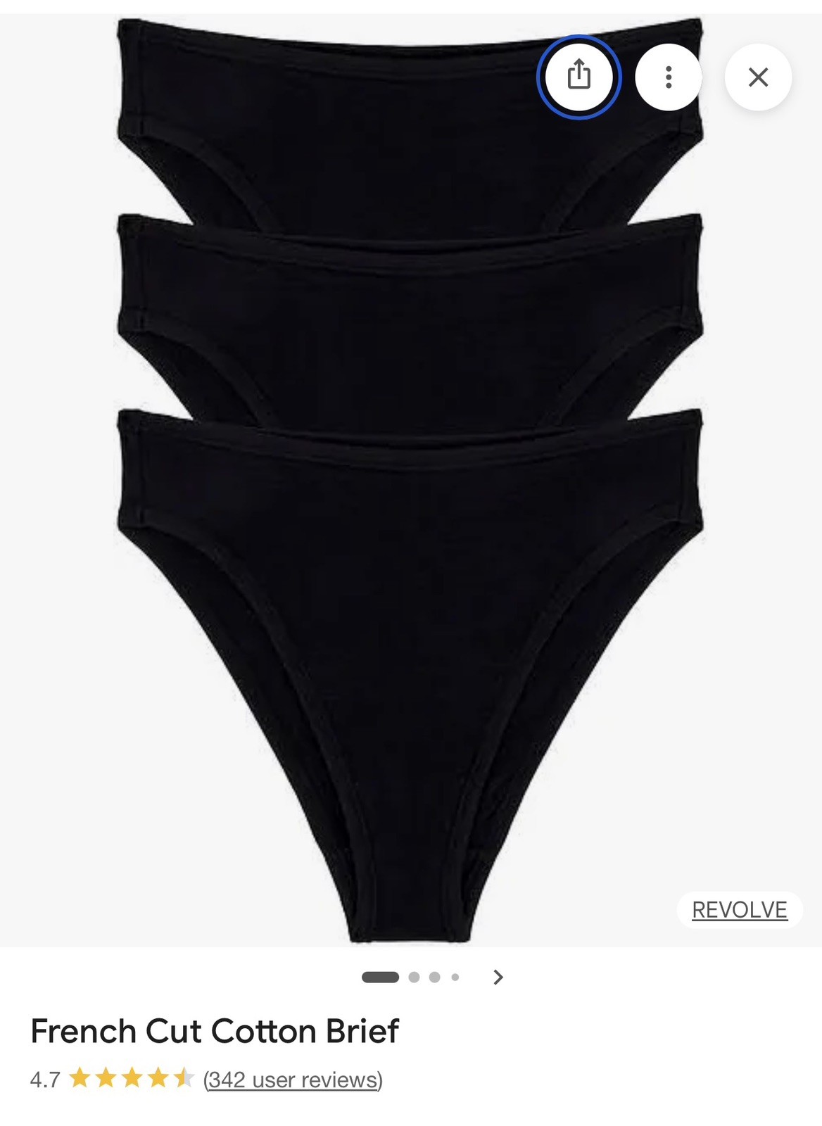 French cut cotton brief Negative High-Waisted black Panties size small as/is