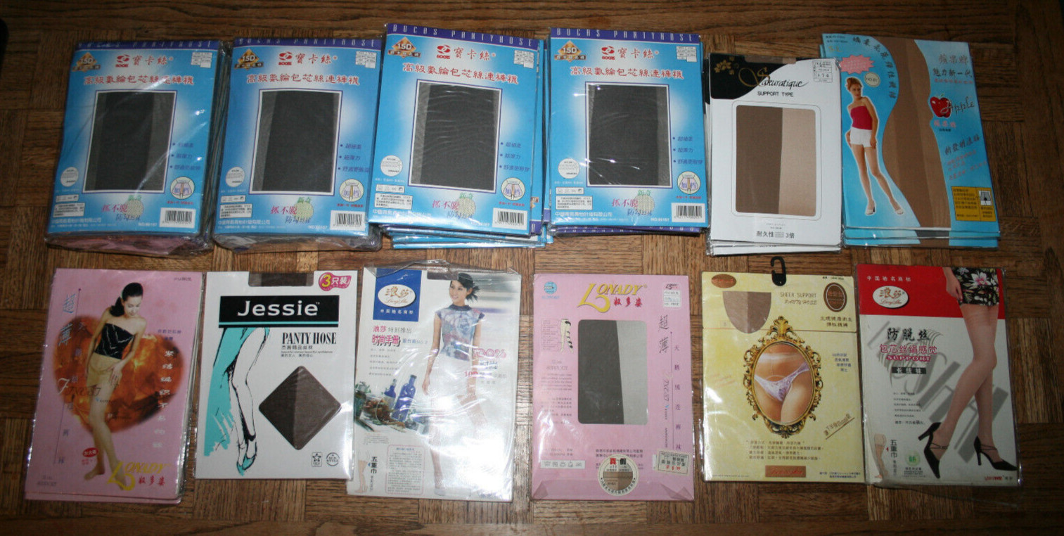 Lot of 62 Packages of Nylons – Panty Hose and some Thigh Highs