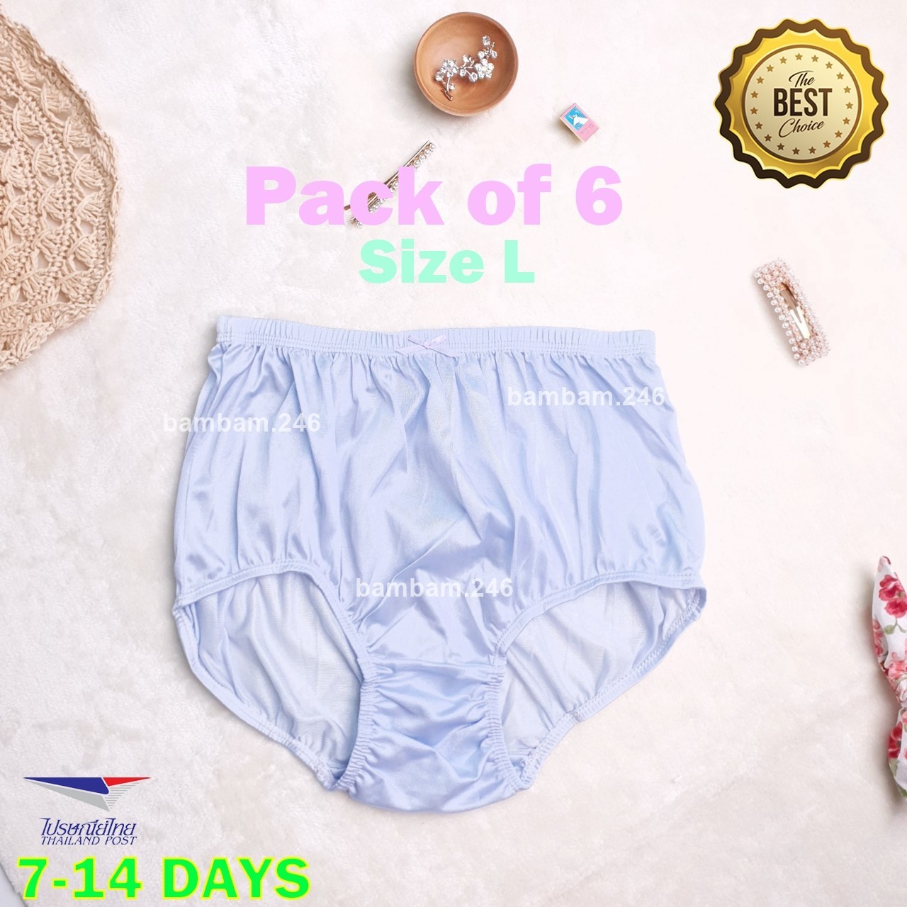 Lot 6 Women’s Plus Size L Nylon Briefs Panties Full Coverage Underwear Light Pur