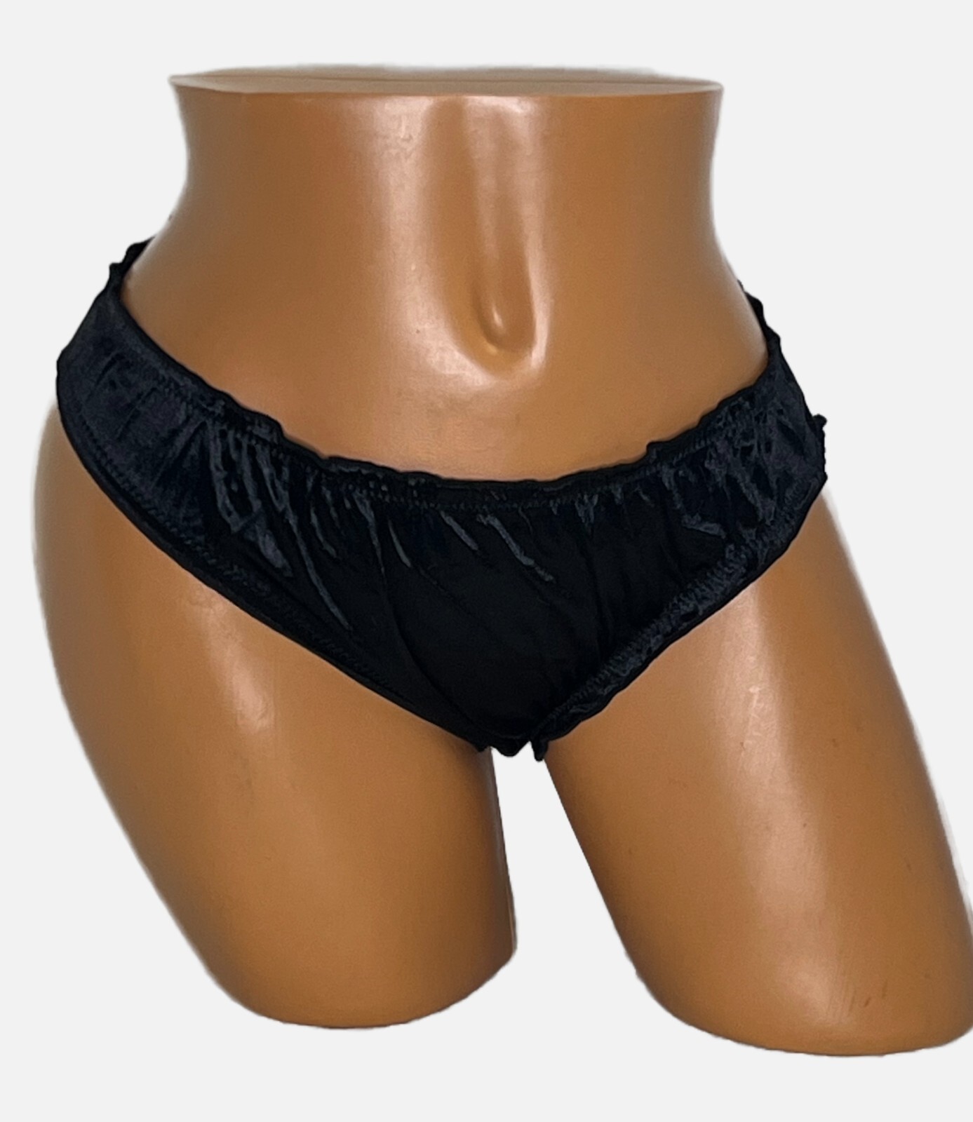 Black Second Skin Satin Stretch Bikini Panty XL