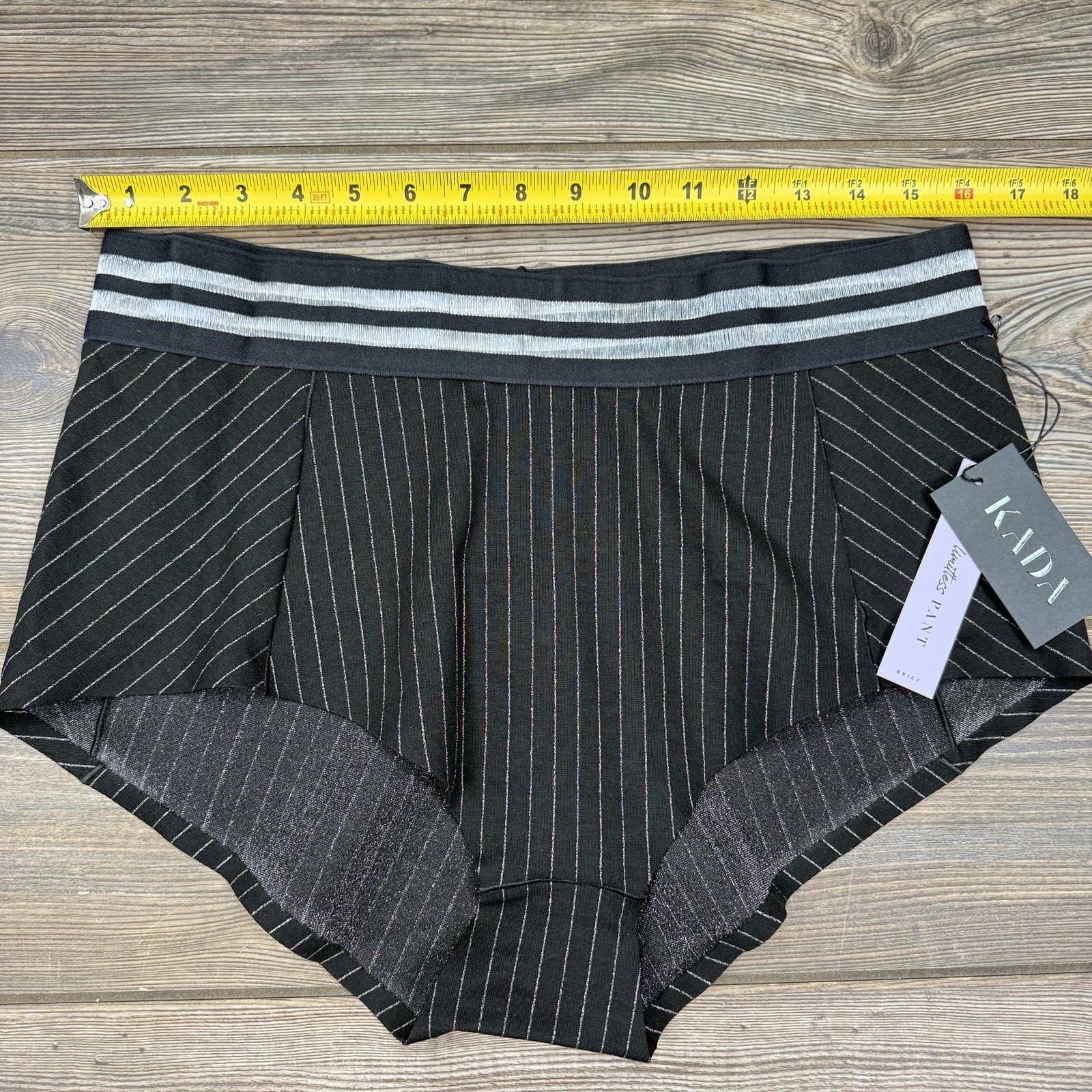 Kada Limitless Pant Brief Black Silver Lured Pinstripe Size XL Made In USA NEW