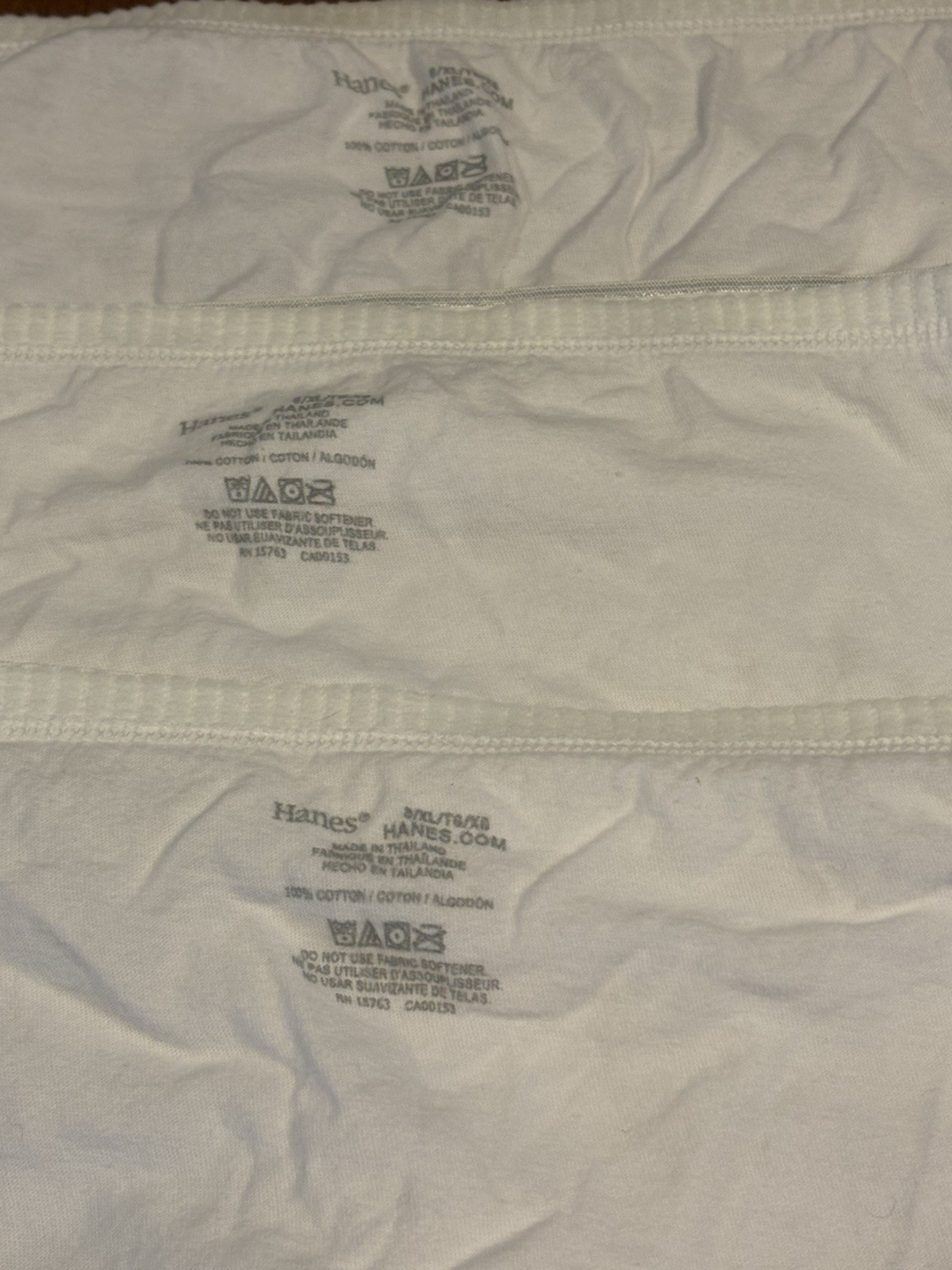 Hanes Womens Classic 3 Pair White Cotton Briefs 8XL