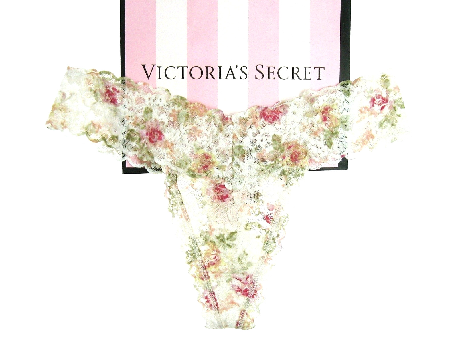 Victoria’s Secret Spring Tease Flirt Floral Lace Thong Sexy Panty S New