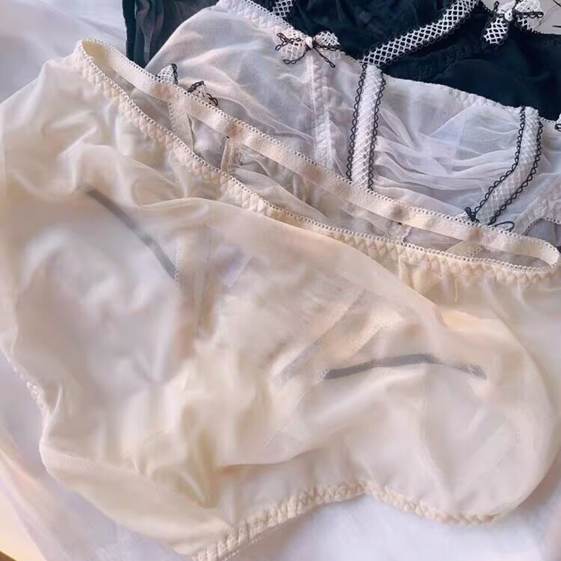 Japanese Oversize Womens Mesh Sheer Panties Brief Princess Transparent Underwear
