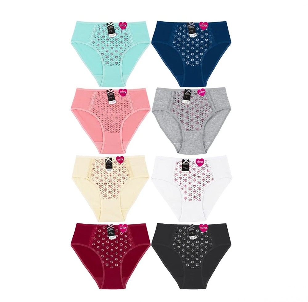 Women’s Assorted Color Floral Lightweight Smooth Stretch Cotton Briefs 12 Pack