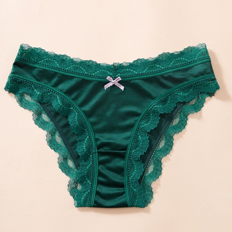 5 Pack Lot Sexy Ladies Womens Satin Panties Underwear Briefs Lace Lingeries Soft