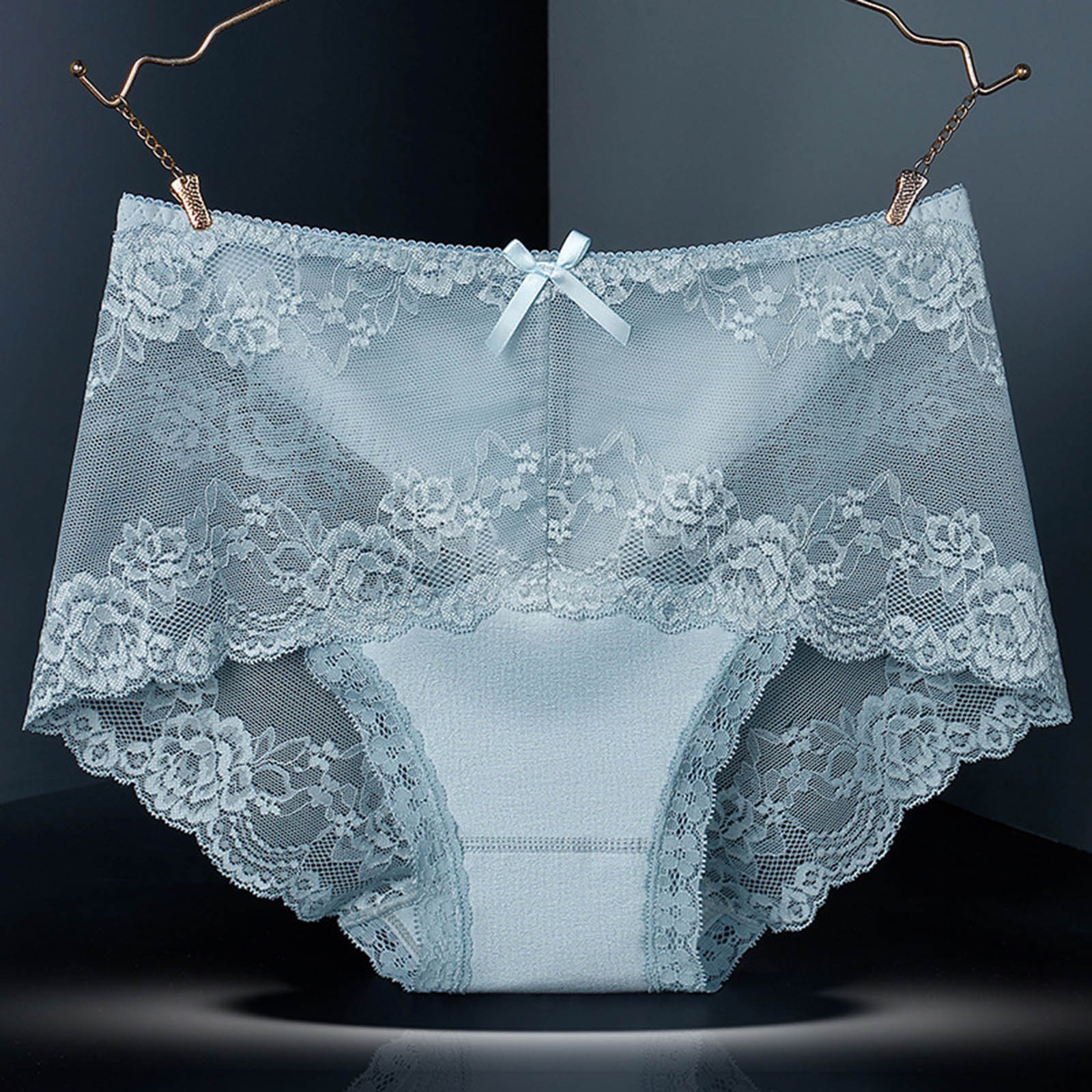 Women Mid High Waist Lace Panties Tummy Control Butt Lifter Seamless Briefs Sexy