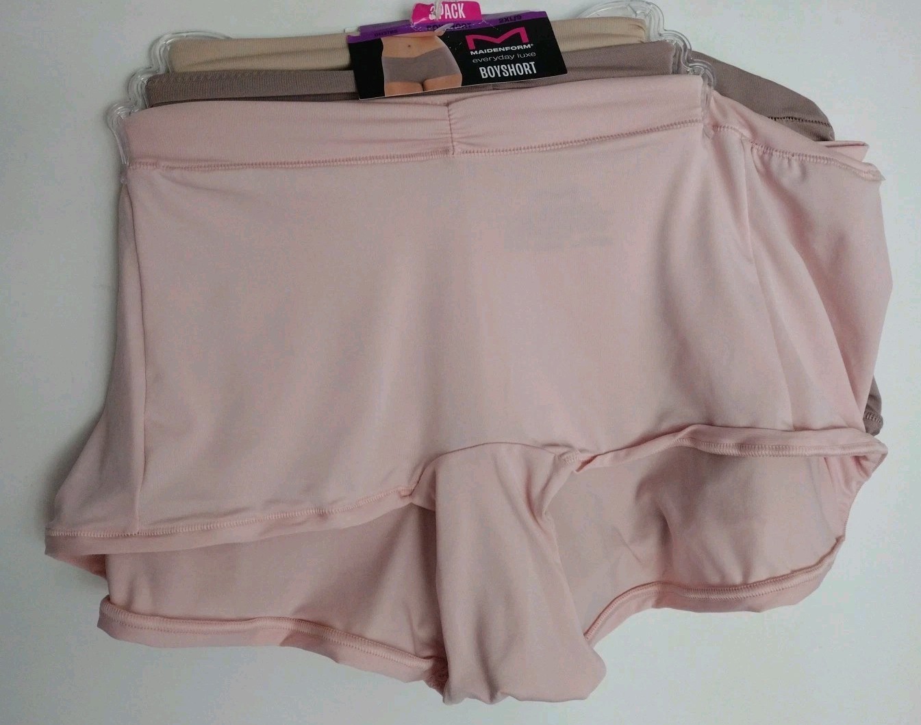 NEW 3 Pack Maidenform Everyday Luxe BoyShorts Panties 2XL/9 Multi-Color DM3TBS