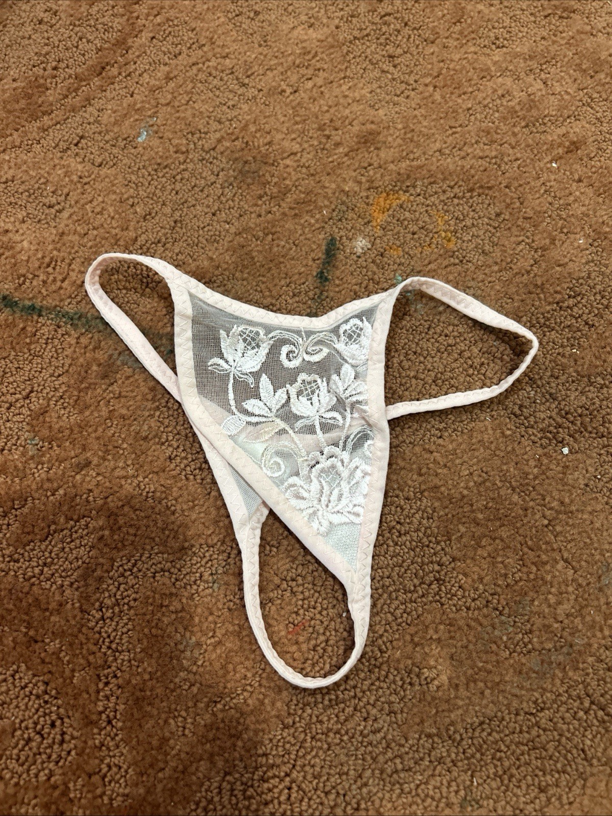 NEW!! Women’s Lace Floral Print T- Back Thongs Pink XL