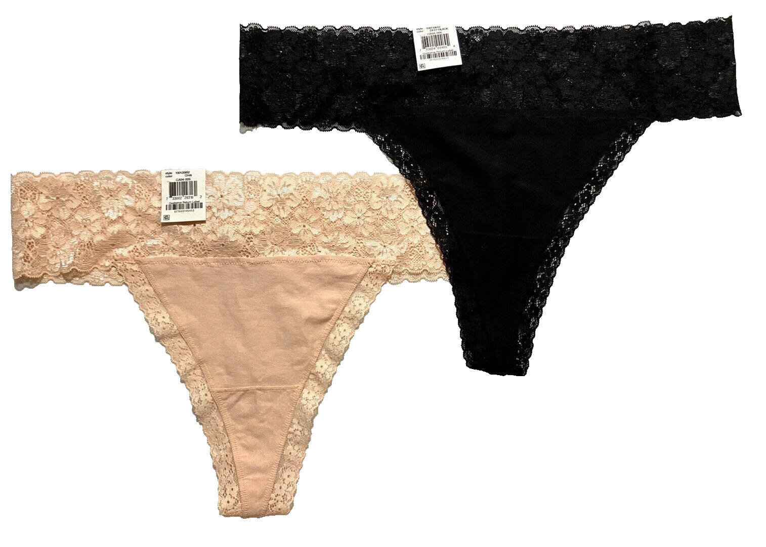 NWT 2-Pack Jenni Woman’s XXL Wide-Lace-Waist Thong Underwear Assorted