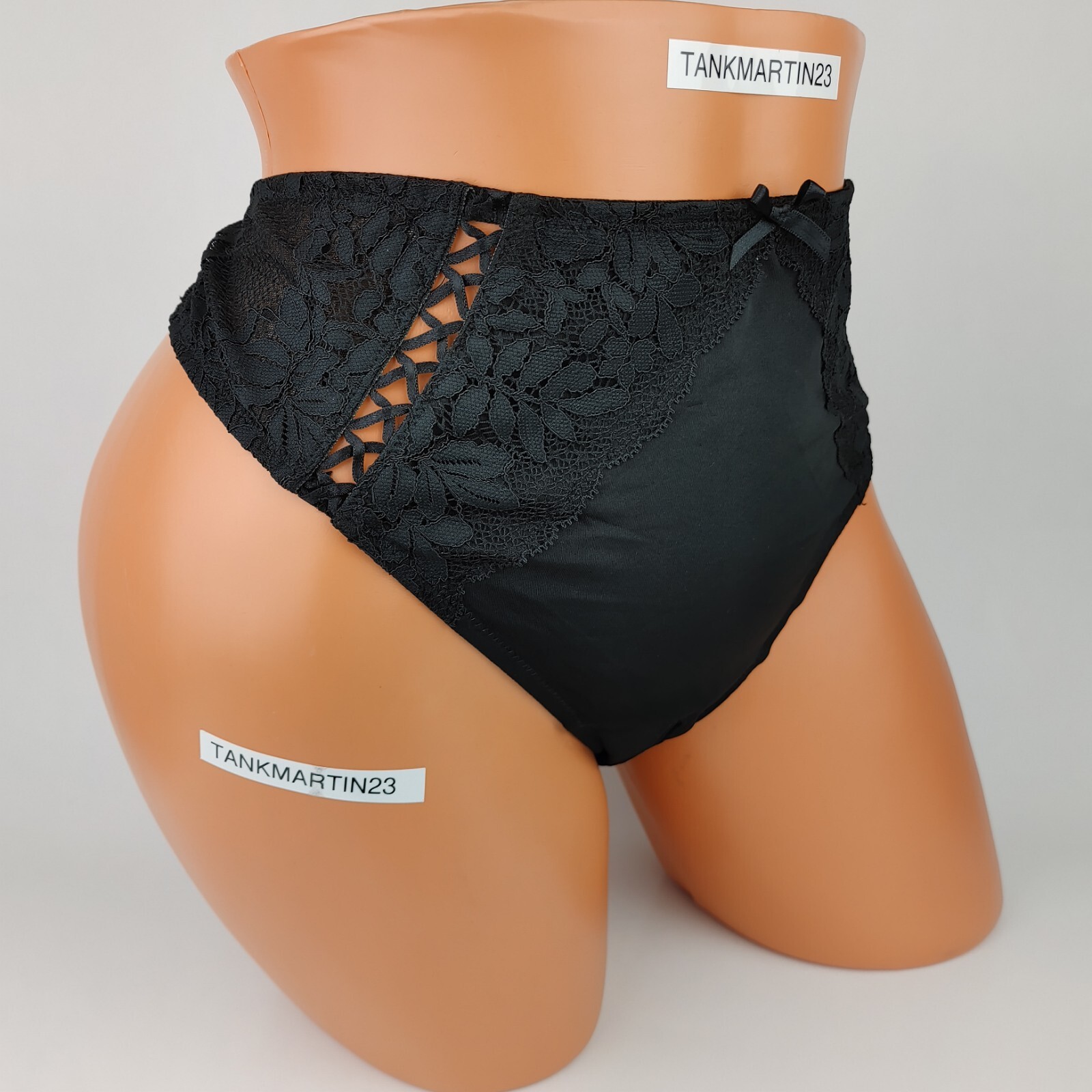 Lane Bryant Cacique 22/24 Sexy Split Gusset Thong Black With Lace Plus Panties