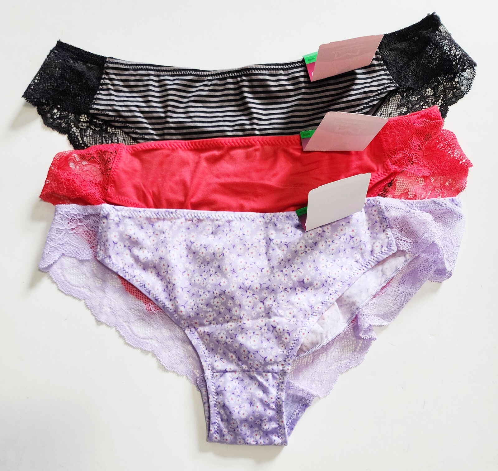 3 Maidenform Comfort Devotion Lace Back Tanga Multi 40159 Sz 7/L – NWT