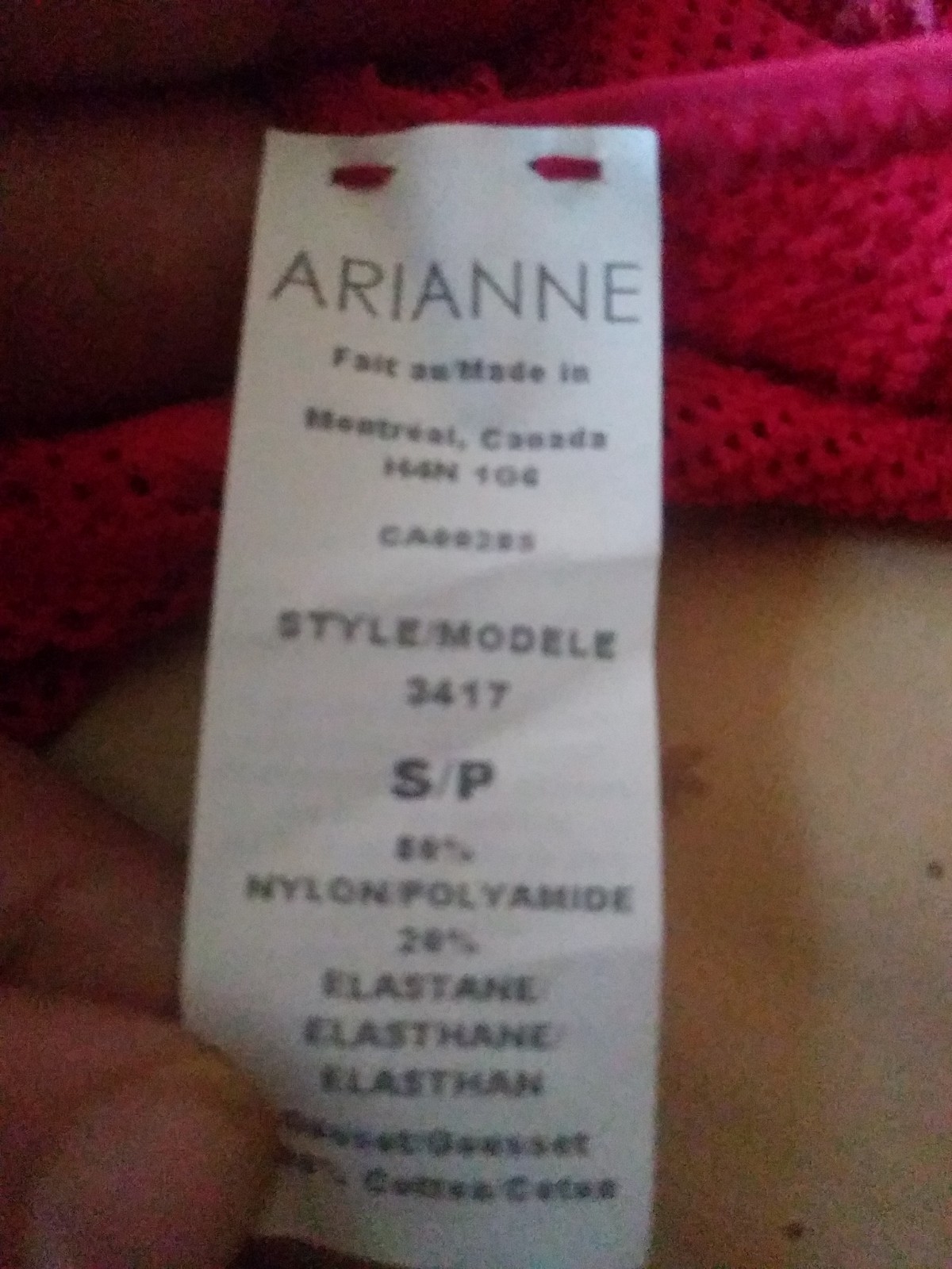 ARIANNE LINGERIE CAMISOLE AND PANTIES SIZE SMALL RED BURGUNDY KNIT NWT