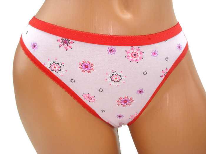 Victoria Secret Thong Panty Pink Red Cotton