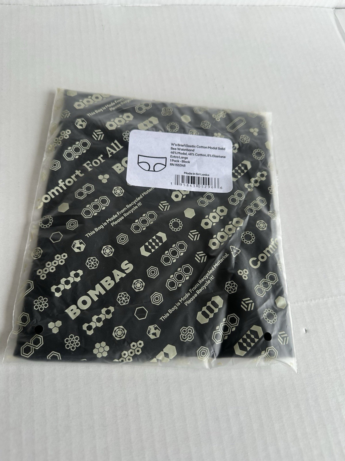 NWOT W”s Brief Elastic Cotton Modal Solid Bee Waistband XL N258a-b