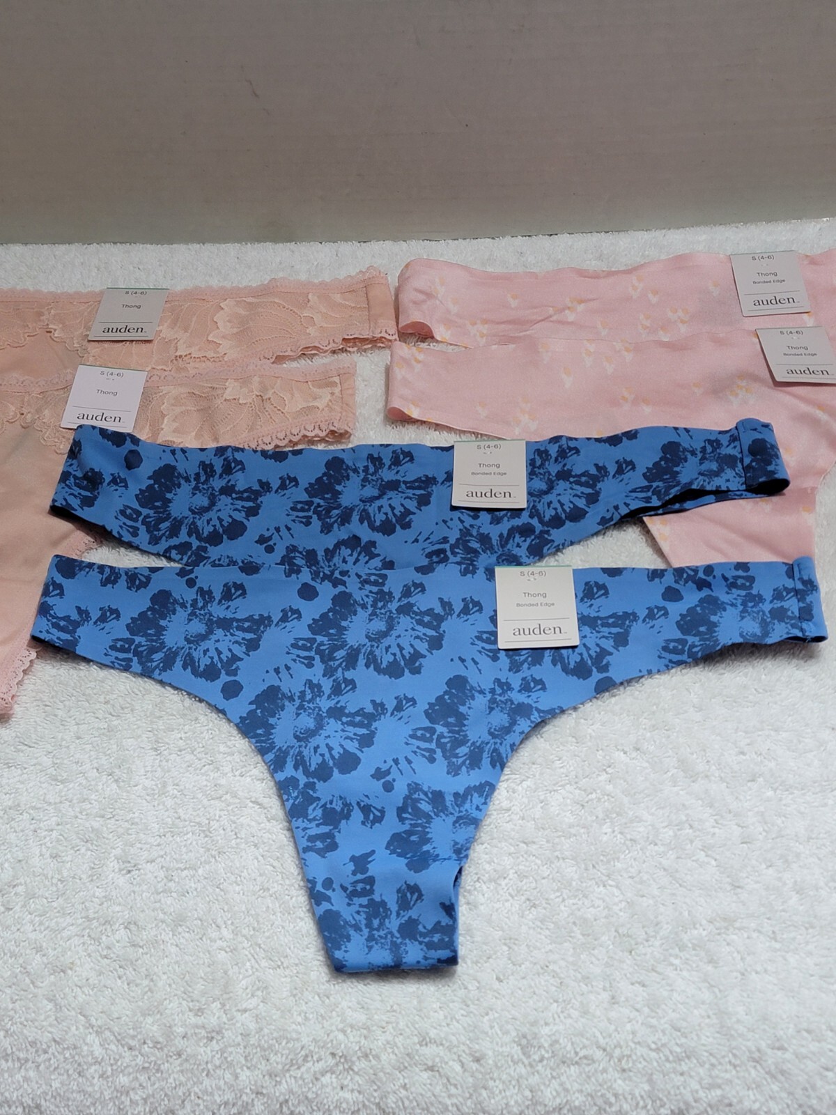 NWTS 6 PAIRS OF AUDEN SEXY THONG PANTIES SIZE XS (0-2) ASSORTED COLORS