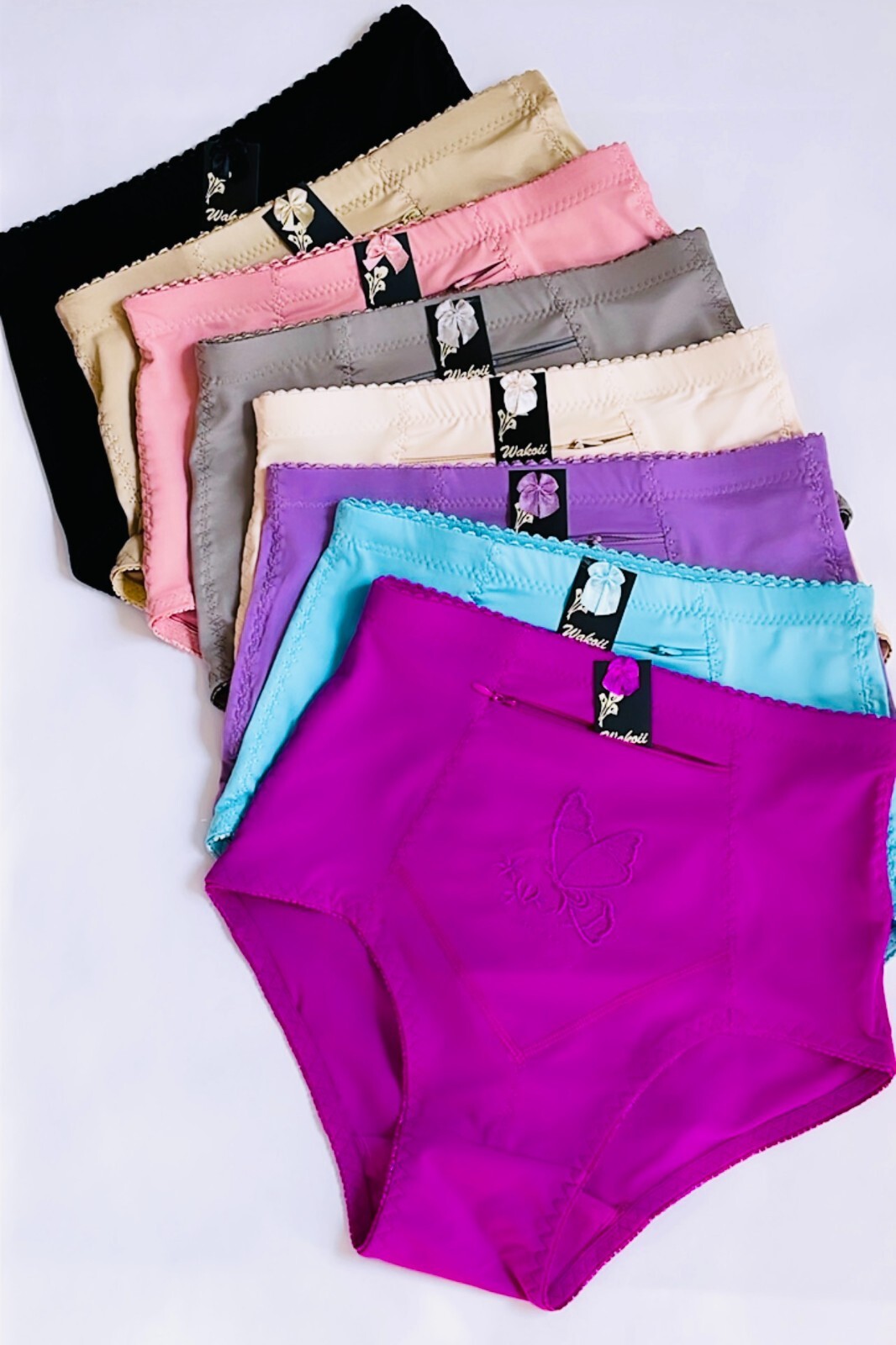 High Waisted Briefs Girdle Panties Lot 2-6 Tummy Control Travel Safe Zipper S-4X