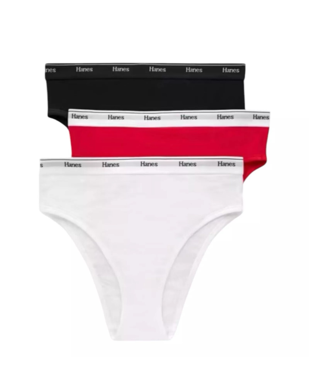 NEW~ Hanes sz 8 XL Women’s 3 pack Hi-Leg Cotton Stretch Underwear Briefs oo25