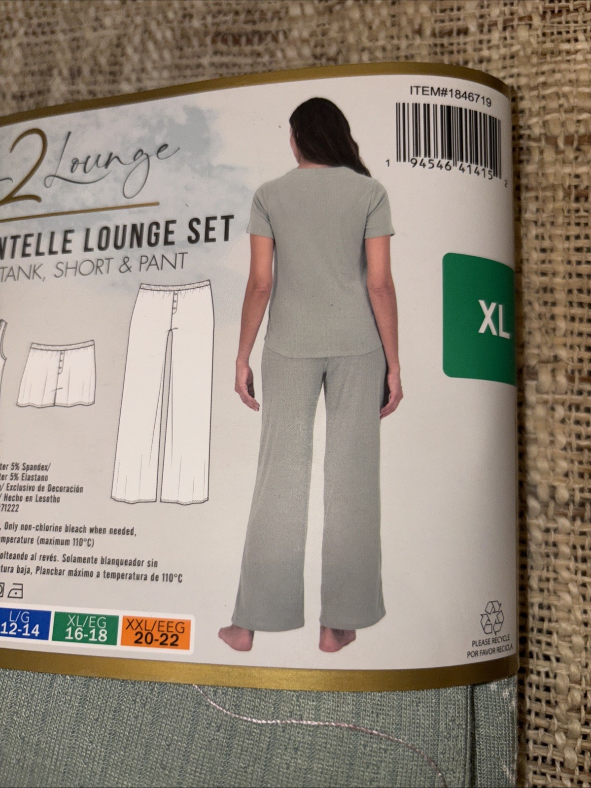 Live 2 Lounge Women’s 4 Piece Pointelle Lounge Wear Pajama Set, Green, X-Large