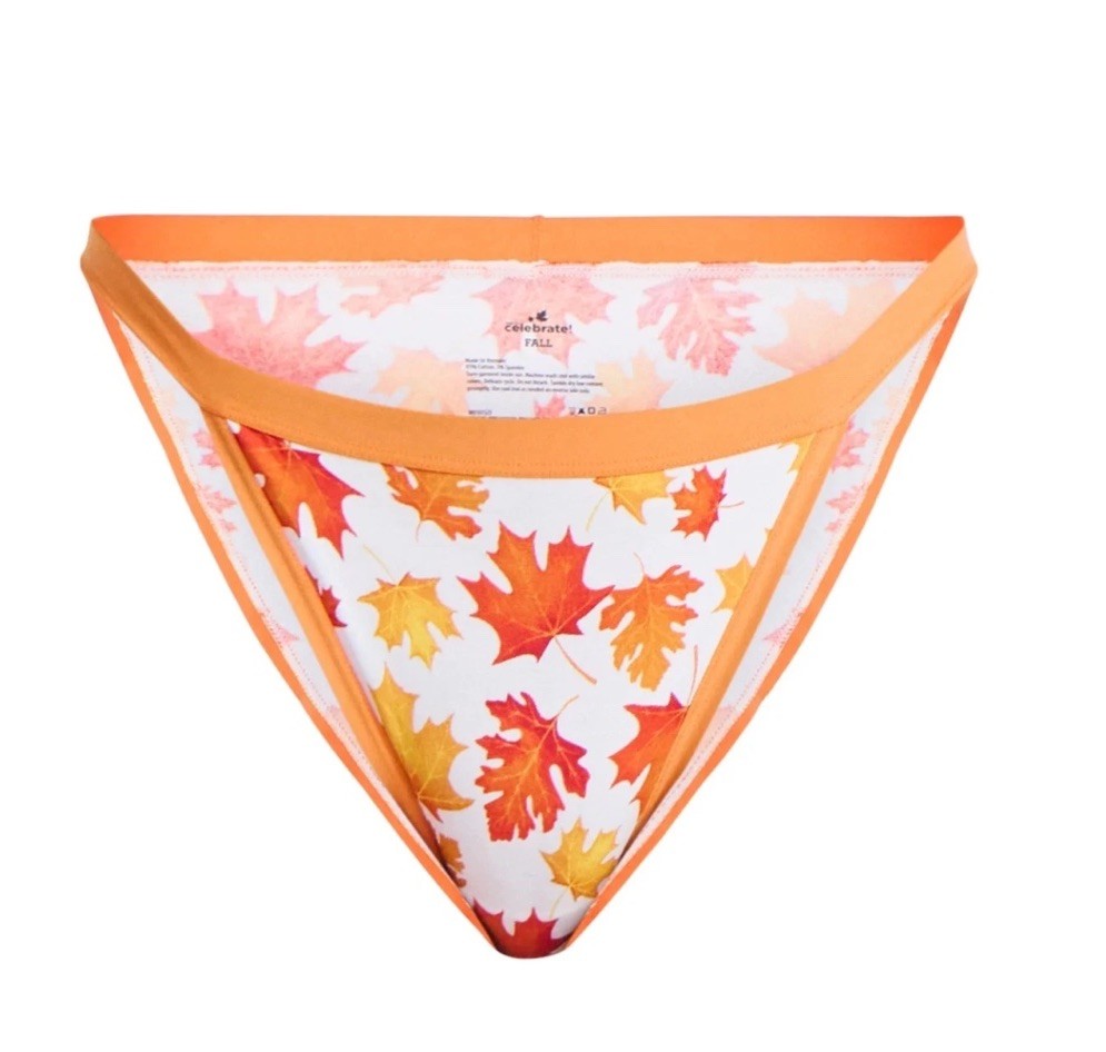 Way to Celebrate Women’s String Bikini Panties Fall Prints 3 Pack XL (16-18)