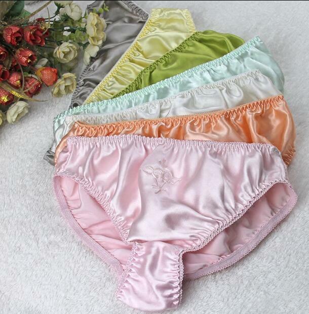 5 Pairs/lot 100% Pure Silk Women’s Low Rise Briefs Panties Underwear Lingerie