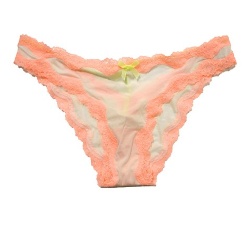 Victoria’s Secret Dream Angels Lace-Trim T-Back Cheekini Panty Coral Lace