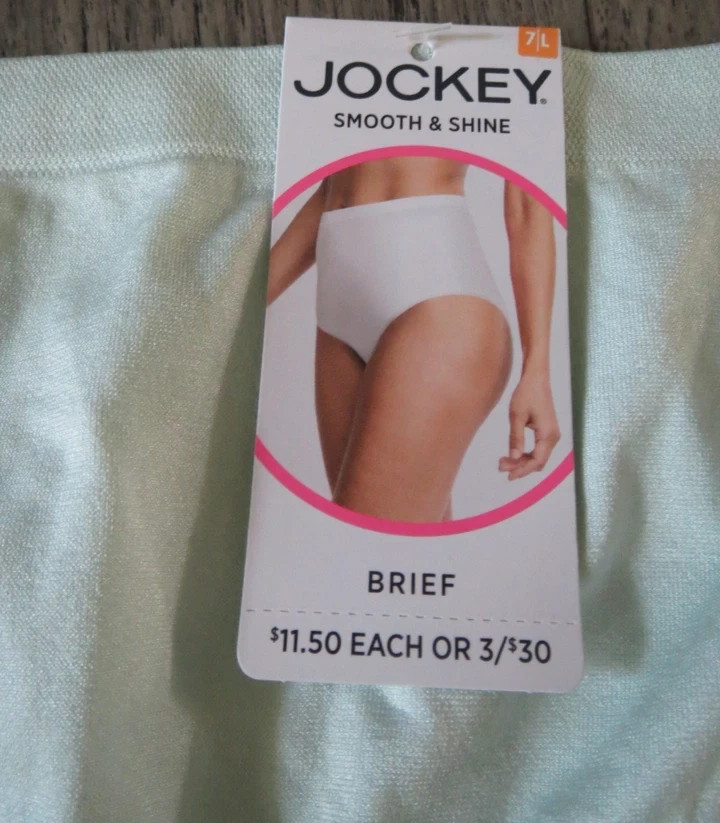(NWT) 3 Pairs JOCKEY Women’s Smooth & Shine Briefs Panties 7L Mint #3655 Free SH