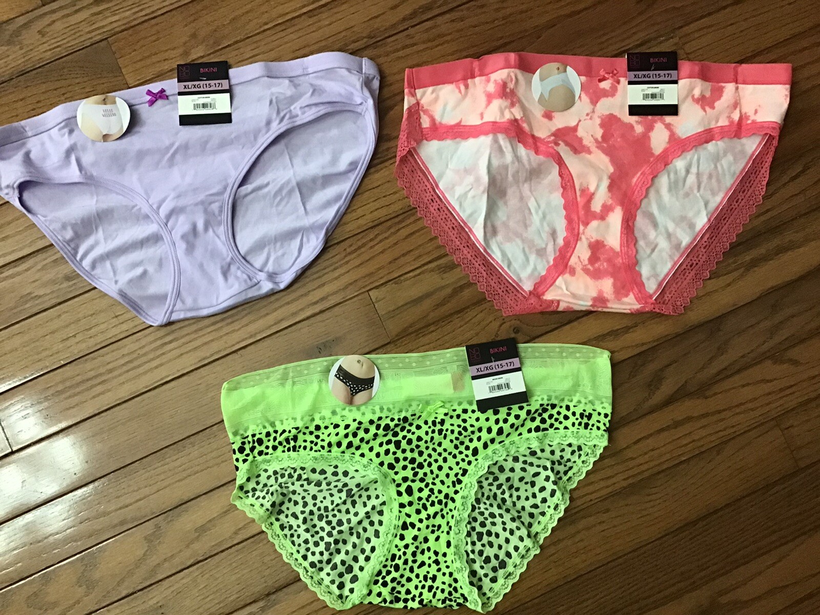NWT NOBO No Boundaries Bikini Panties Size XL (LOT OF 3 Pairs) (C42-2)