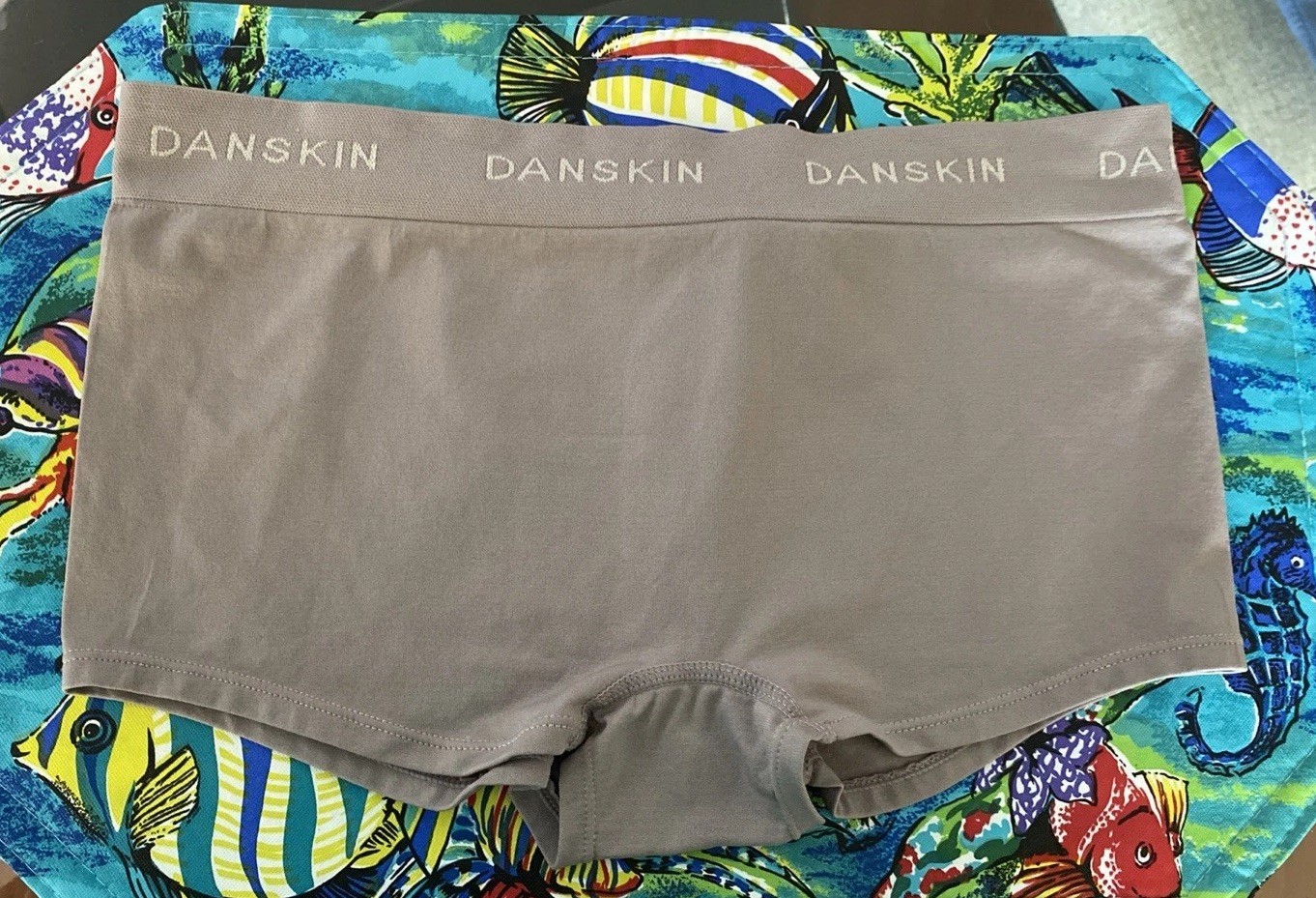 DANSKIN NWT Women’s L Light Gray Panties Seamless Tagless Boy Shorts/Panty