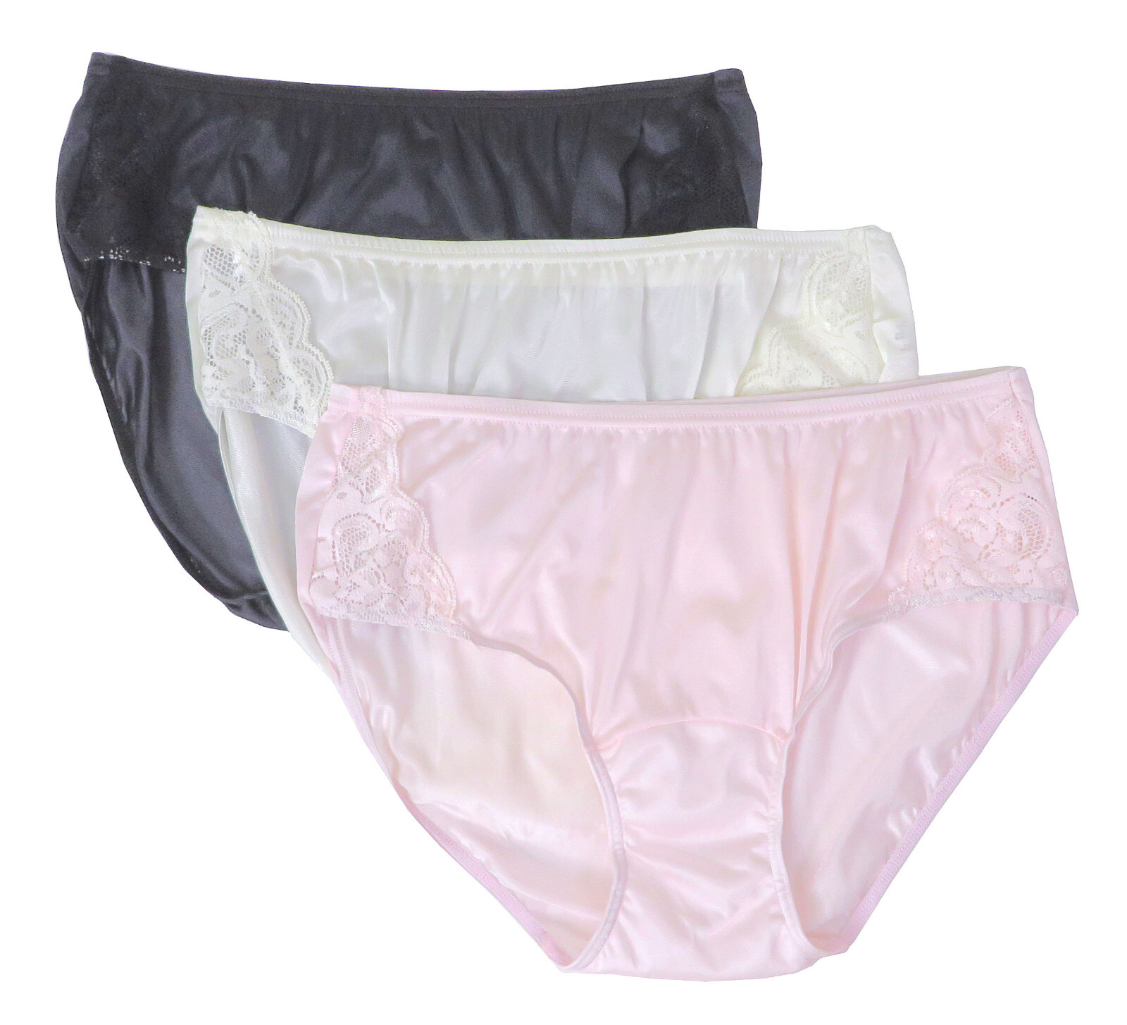 Shadowline Nylon Panty Women’s Underwear Hipster Brief With Lace Full Seat 11182