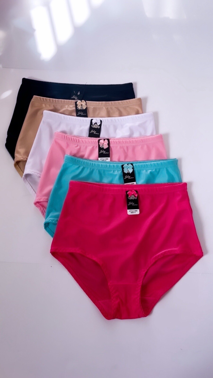 6 Women’s Plain Satin Cool Silky GIRDLES Lot UNDERWEAR Pretty New 699 Comfy Sz L
