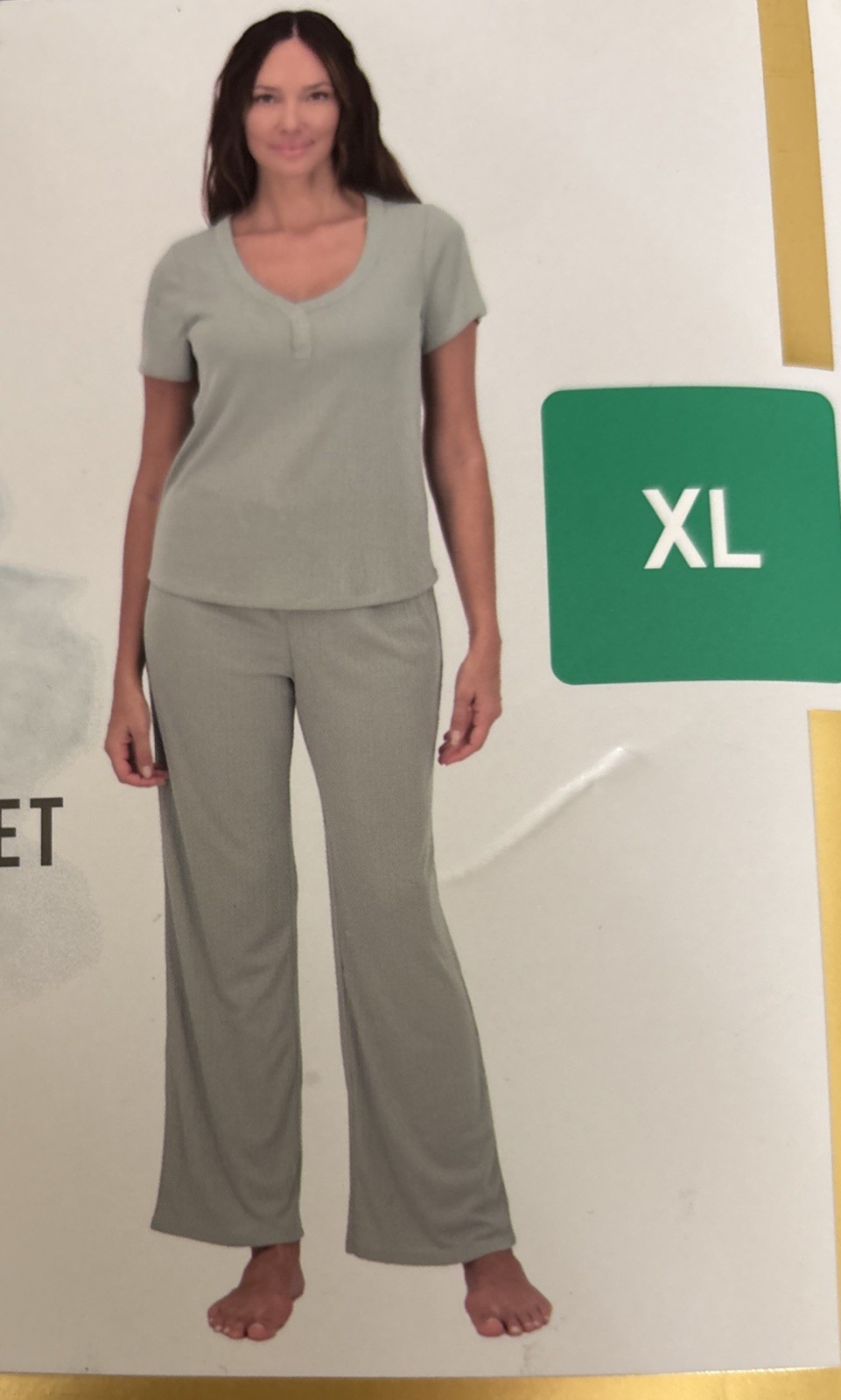 Live 2 Lounge Women’s 4 Piece Pointelle Lounge Wear Pajama Set, Green, X-Large