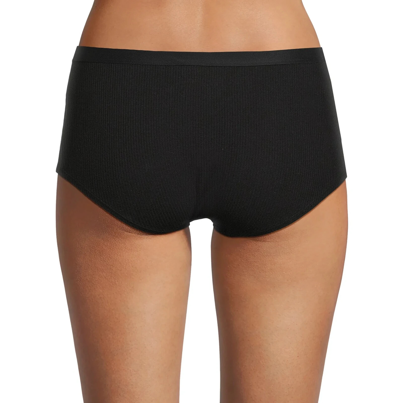 No Boundaries Women’s Cotton Shine Boyshort Panties Size MEDIUM Solid Black