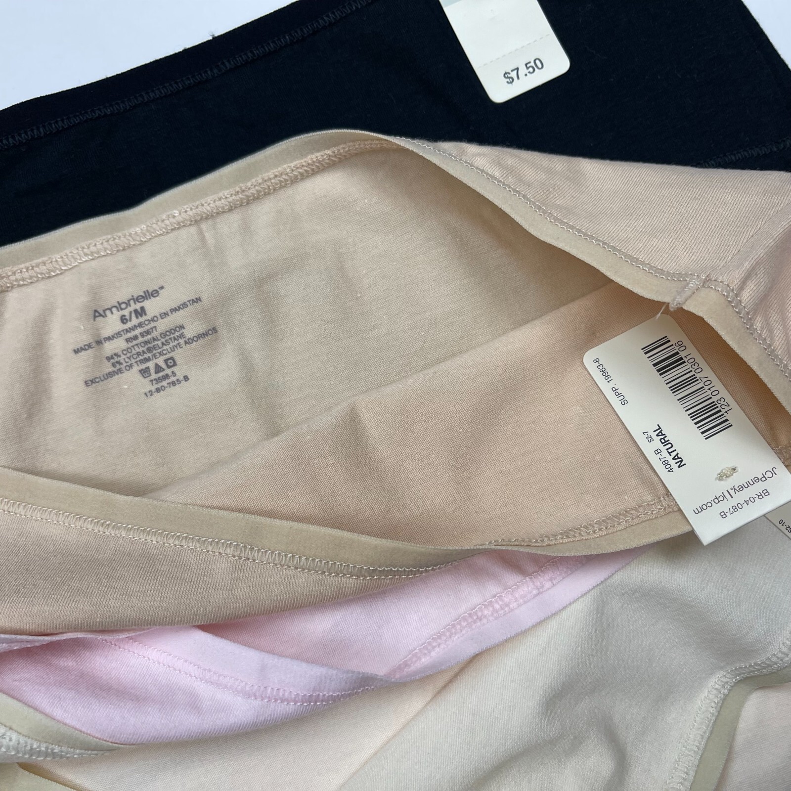 Ambrielle Hipster Panty Low-Cut Stretch 94%Cotton 6%Lycra Women 6 M NWT Lot of 4