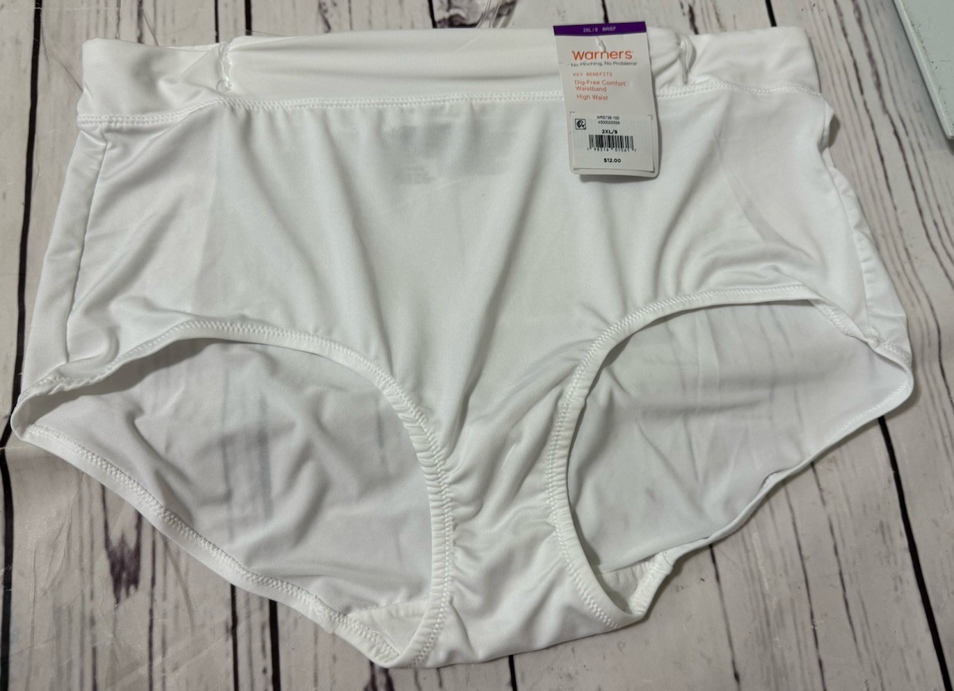 Warner Women’s Dig-Free Comfort Hi Waist Microfiber Panties White XXLarge NWT