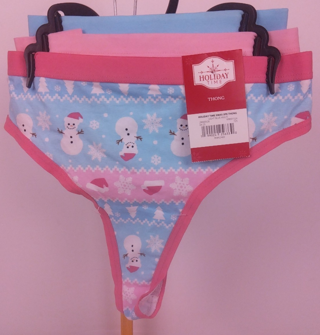 Holiday Time 3 Pack Ladies Christmas Thongs Size L(12-14) – New. (64)