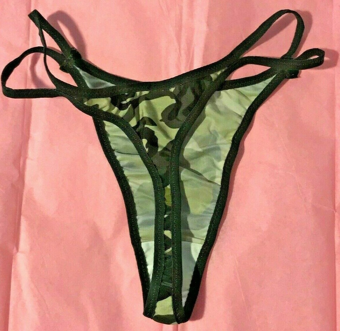 Women’s Camouflage Bikini Thong Panties Camo String Stretch M/L/XL 2 Pack