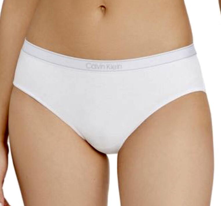 CALVIN KLEIN Pure Ribbed Soft Modal White Grey Hipster Panty Womens S 5 L 7 XL 8