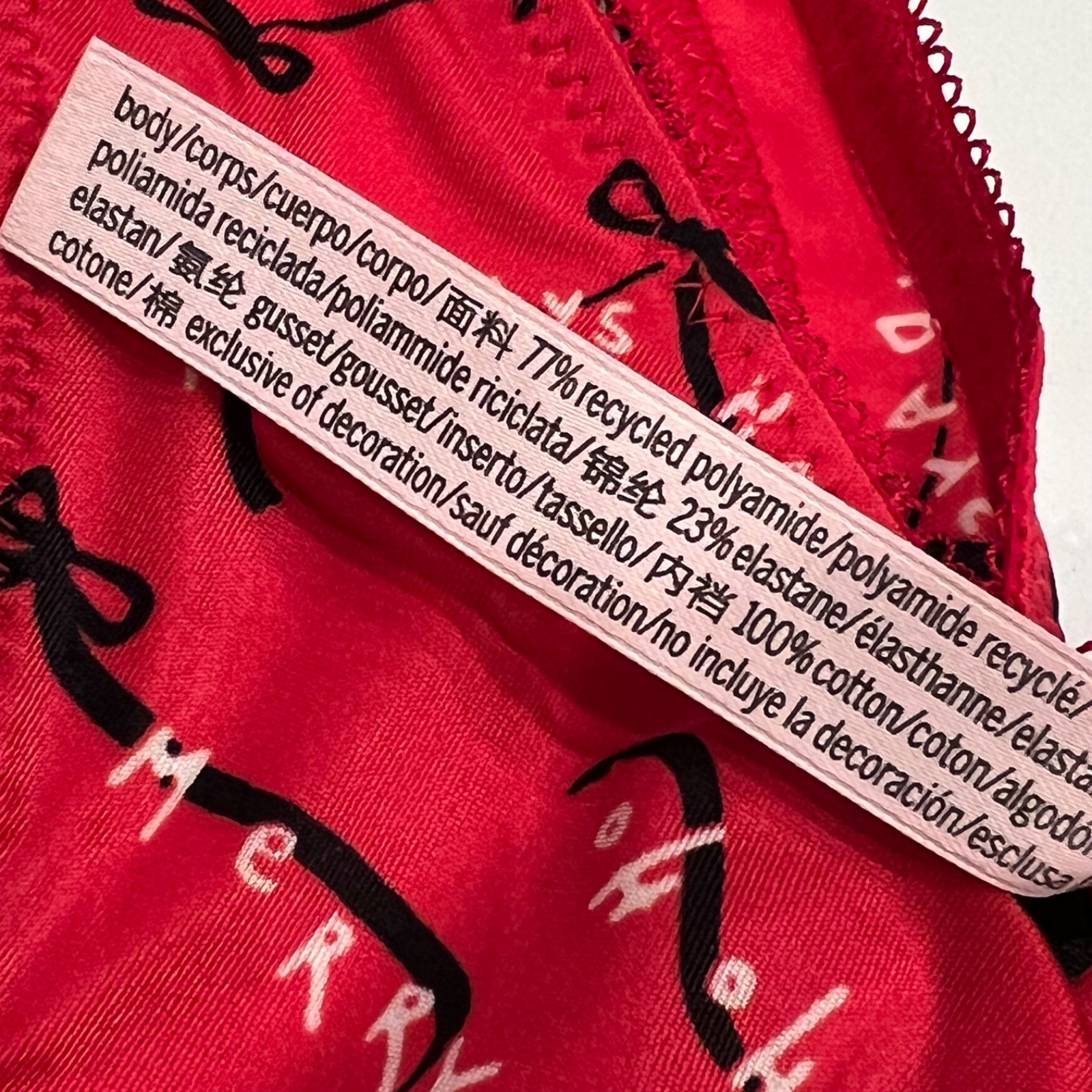 NWT VICTORIA’S SECRET High Leg Thong Sz XS-M-L-XL Red Silky Christmas
