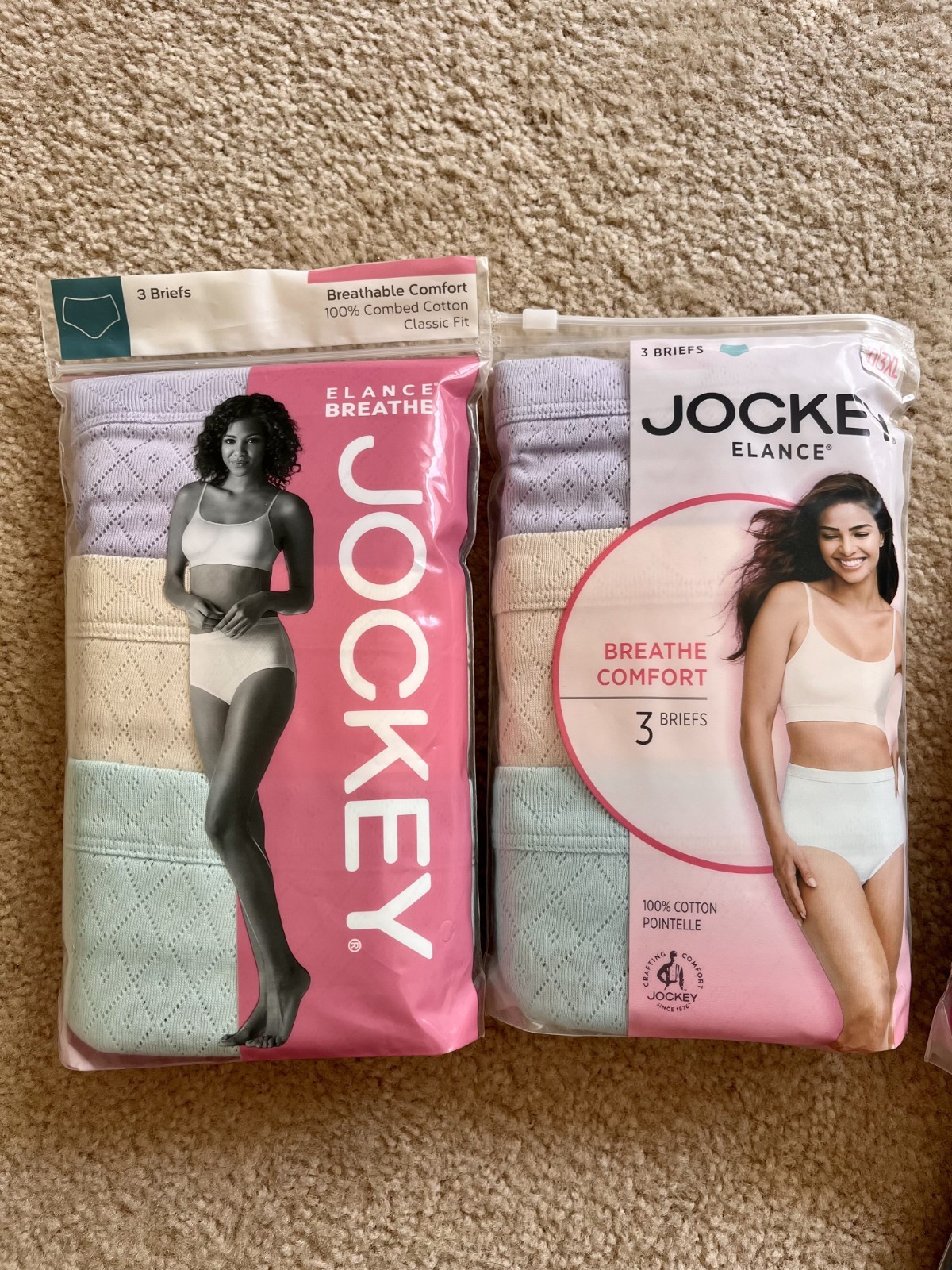 Women’s Size 10 Briefs, Jockey Elance Underwear, 100% Cotton, 3 Pack – NEW