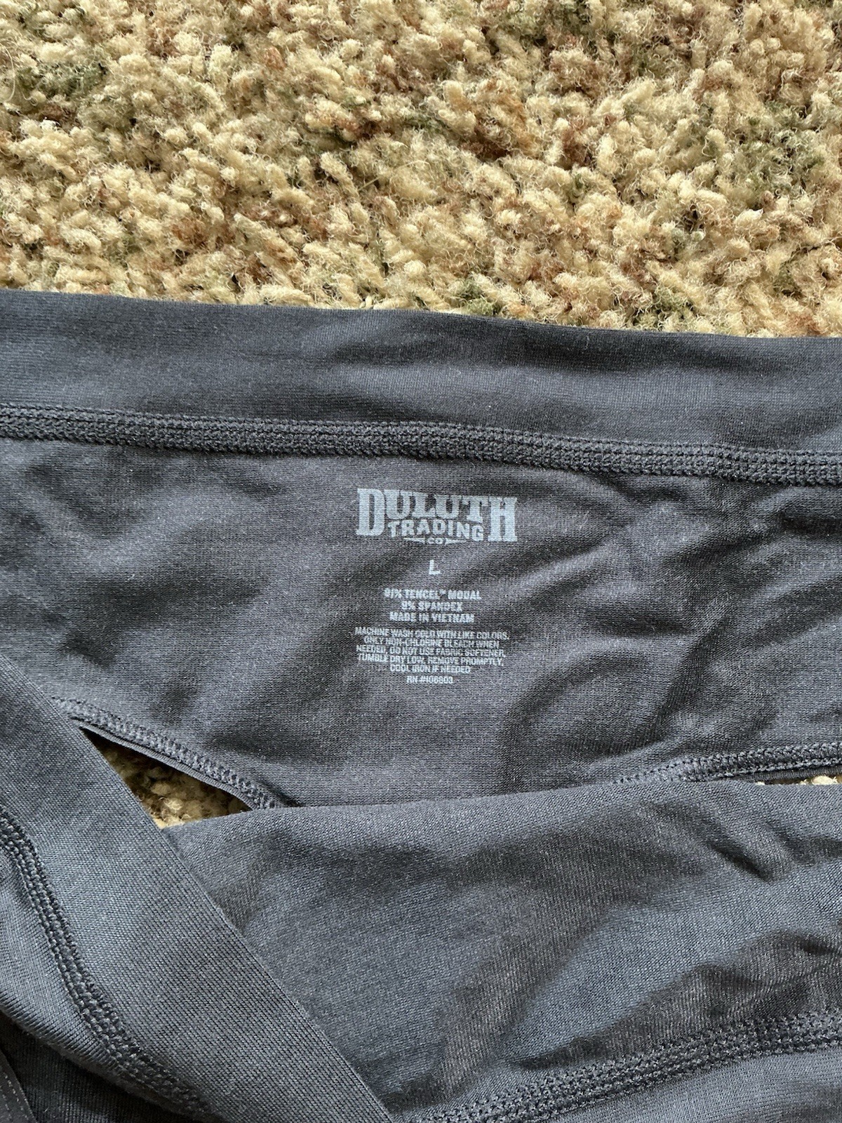 Womens Duluth Trading Thong Panties Size Large Black NWOT