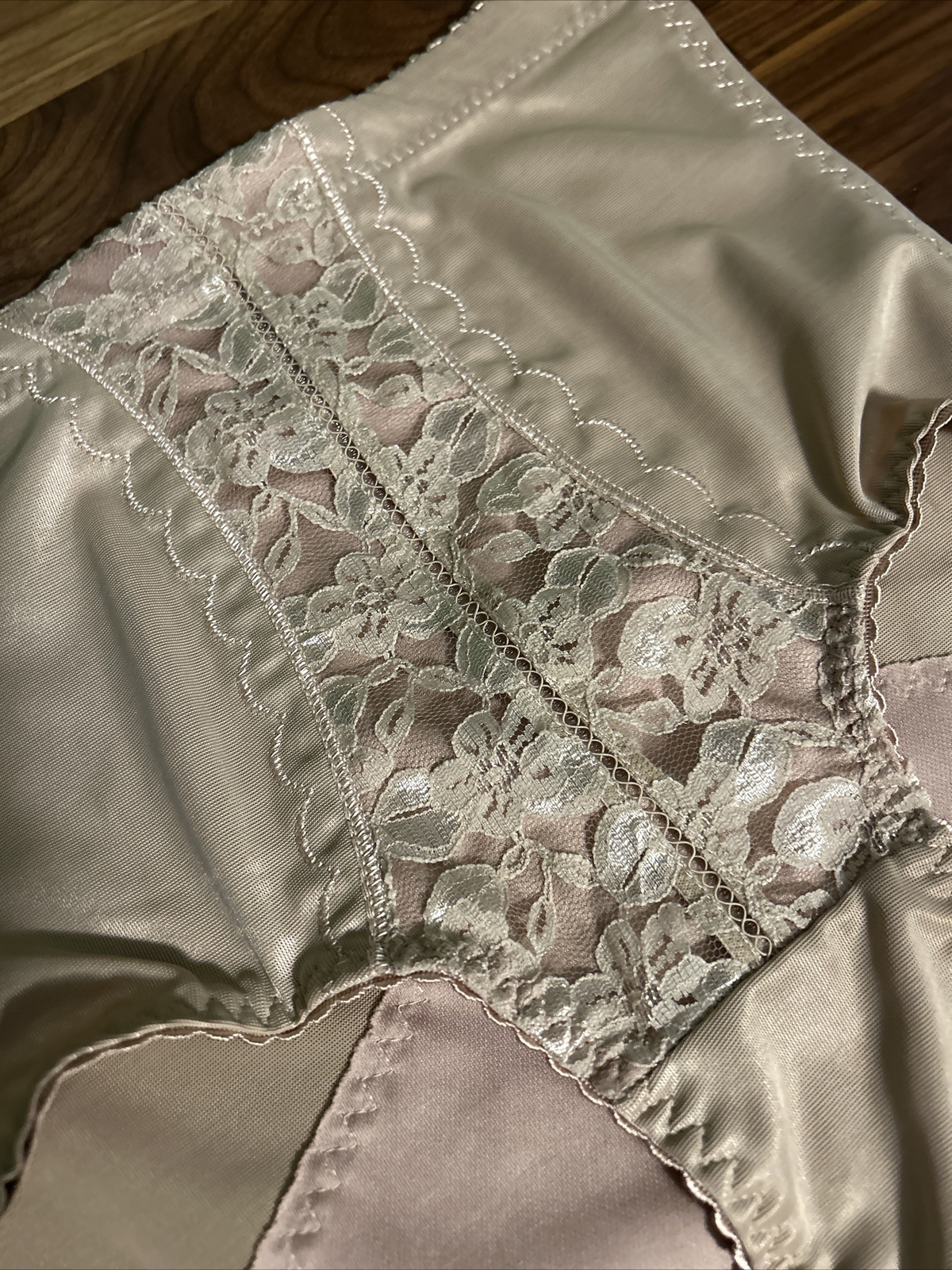Vintage y2k Panties Nylon Lace Sissy Med Shaper Second Skin Sexy Shiny
