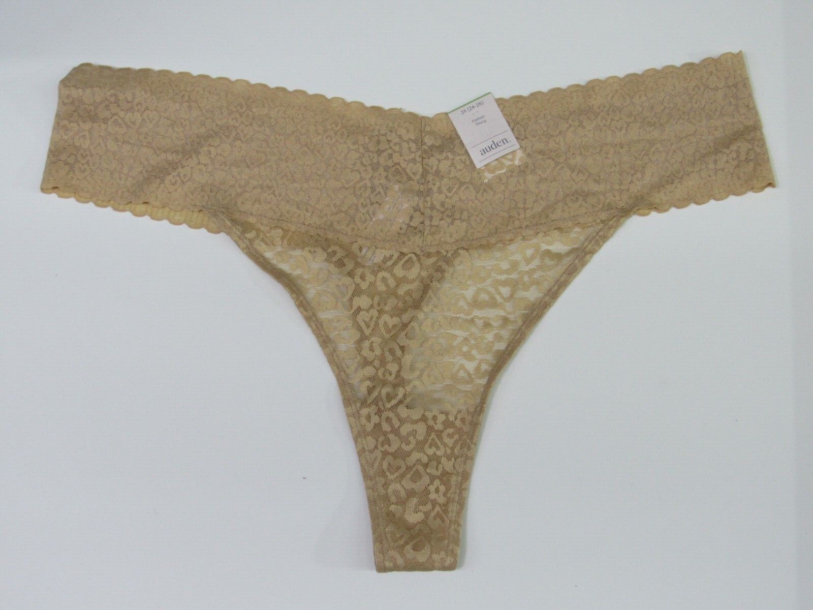 Women’s Plus Size All Over Lace 2 Pack Thong Auden 4X (28-30)