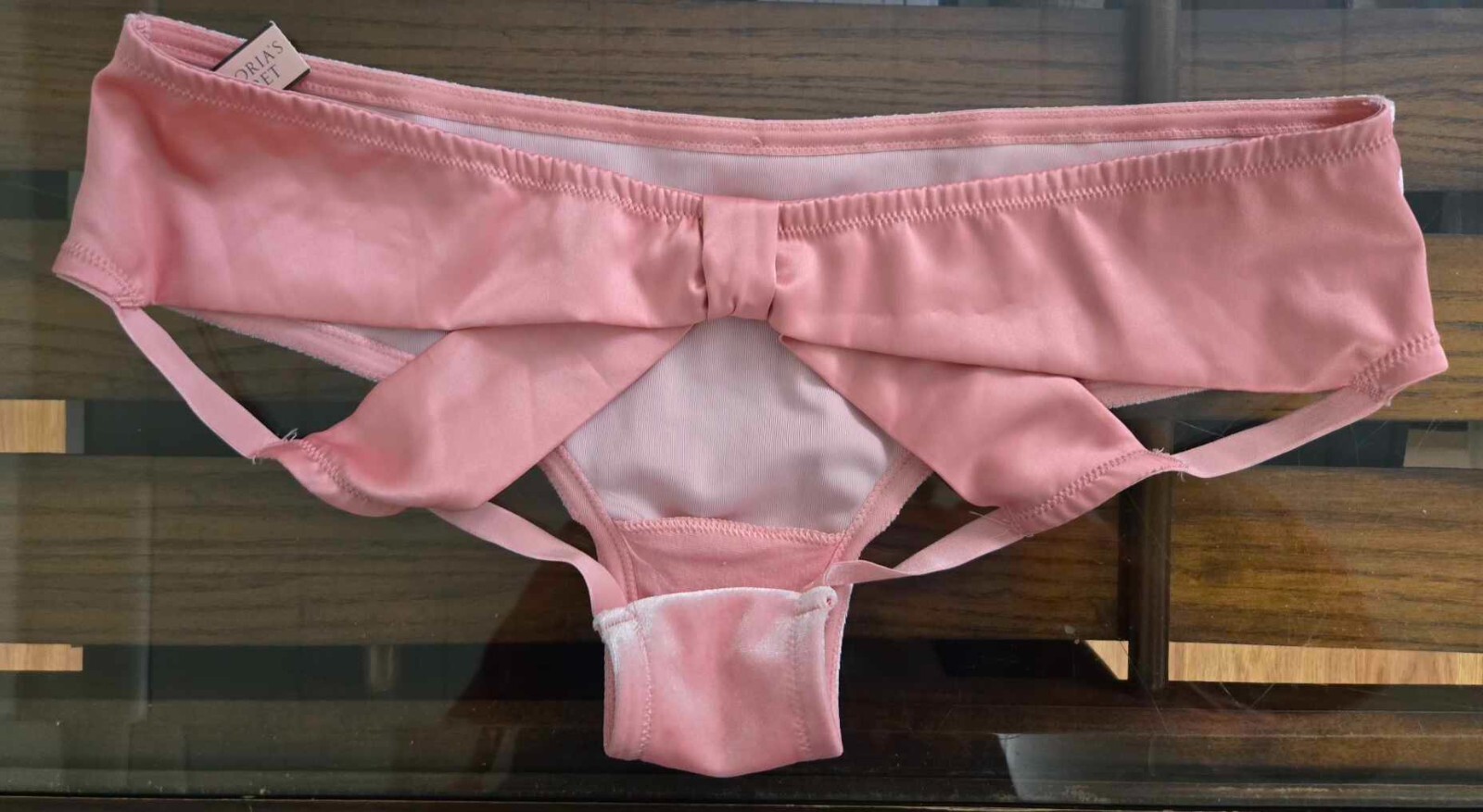 Vs Very sexy velvet cut out bow back Cheeky Panty BRAND NEW SIZE M