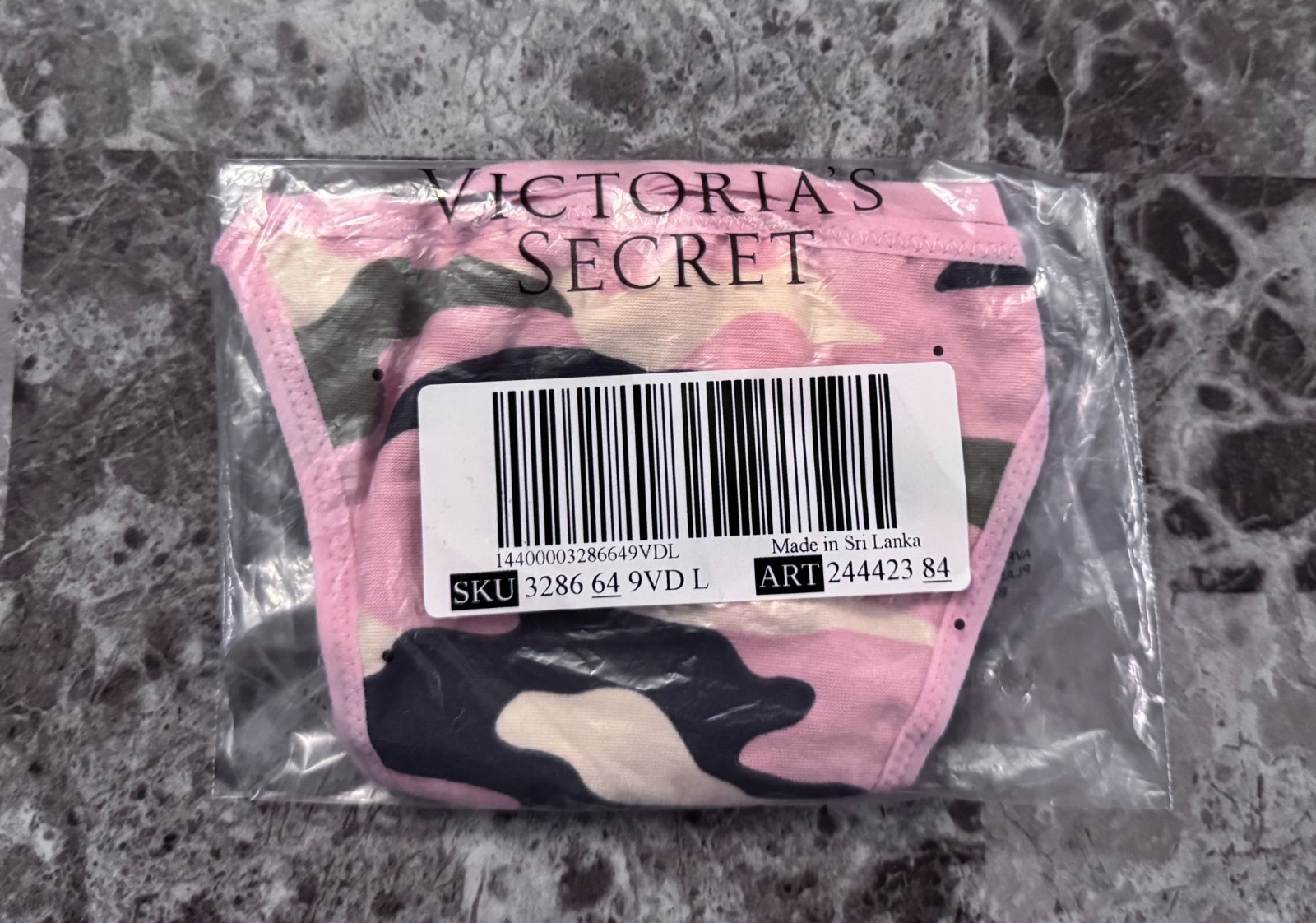 VICTORIA’S SECRET PINK L CAMOUFLAGE CAMO DOUBLE STRAPPY RARE V STRING PANTIES