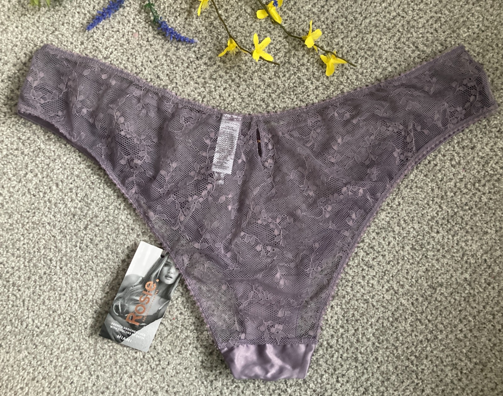 BNWT Rosie @ M&S Ladies Violet Storm Rosa Lace Miami Brazilian Knickers Size 20